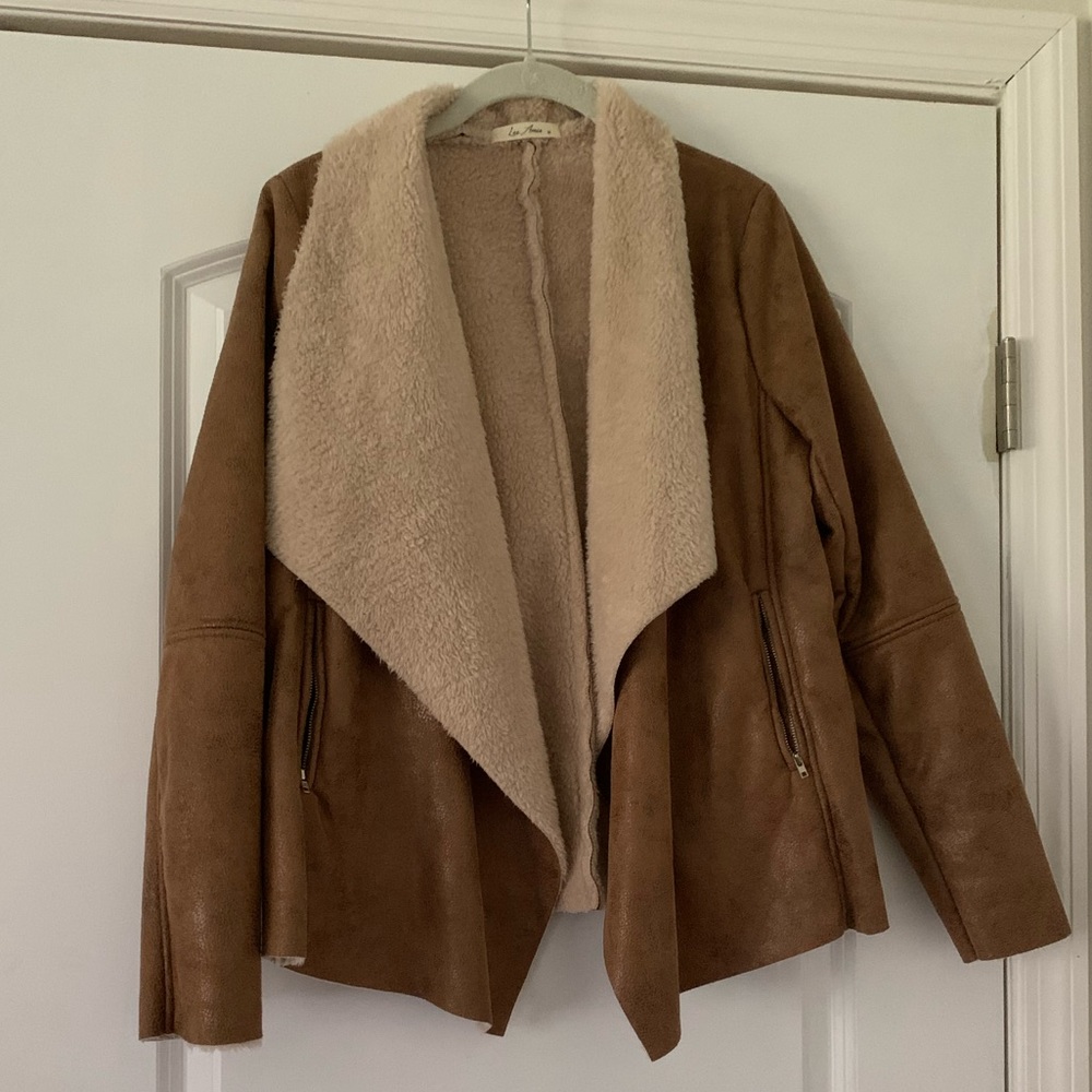 Faux Sherpa cardigan. Purchased from Blue Door Boutique